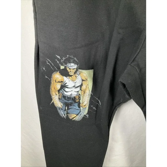 Marvel Wolverine Black Joggers Sweatpants Mens Large Tilly's Graphic Logo NWT - Picture 2 of 8